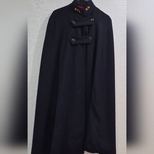 Rare Vintage 1940s Bruck’s Nurses Apparel Uniform Cape Black wool S.N.
